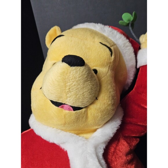 Gemmy stuffed large Winnie the Pooh Xmas 25" decor mistletoe plush door greeter - Picture 5 of 8